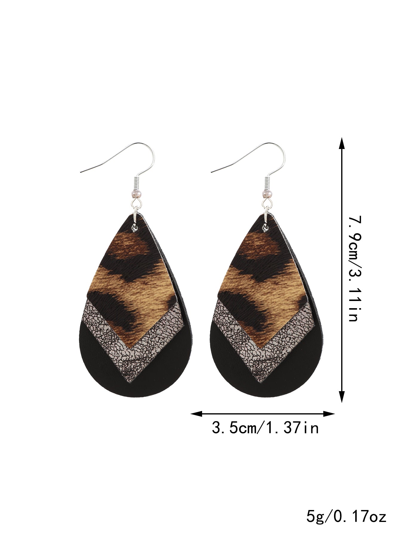 Western Cowhide Leather Dangle Earrings