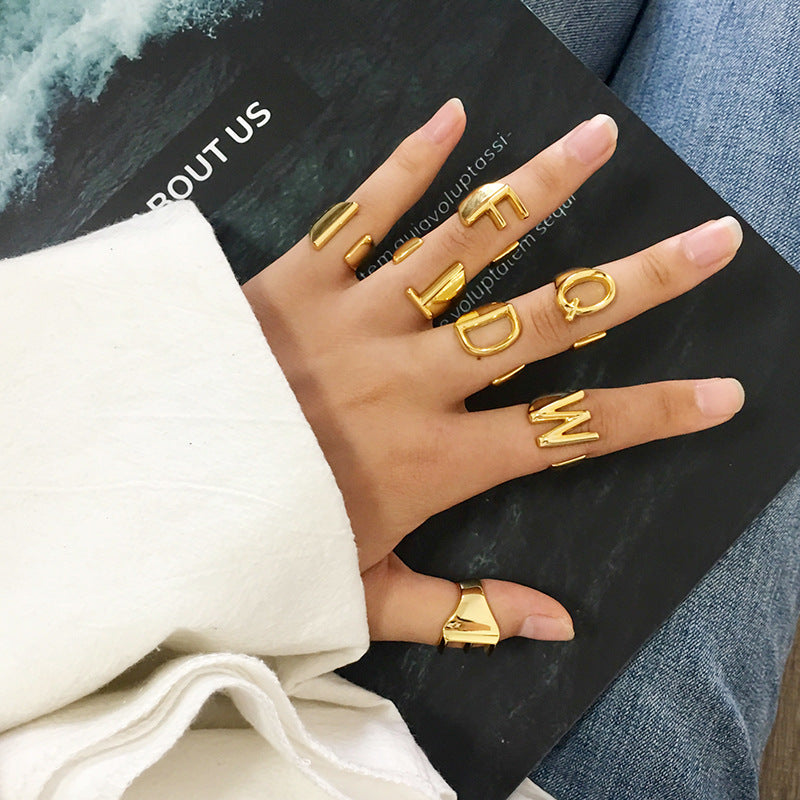 Bold Initial Statement Open Ring