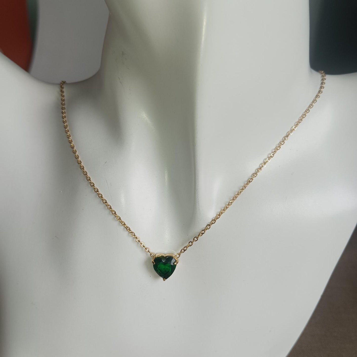 Dainty Heart Birthstone Necklace