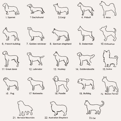 Custom Dog Silhouette Name Necklace