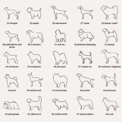 Custom Dog Silhouette Name Necklace