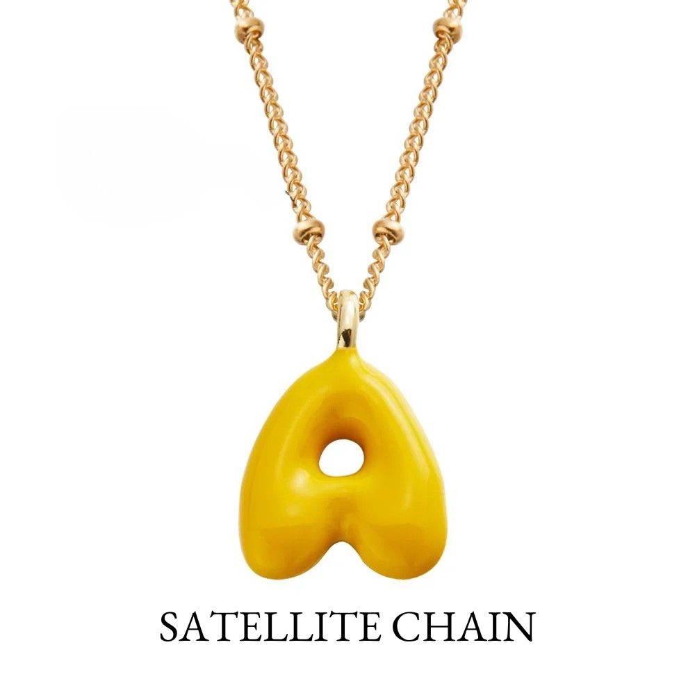 Personalized Colorful Bubble Letter Necklace