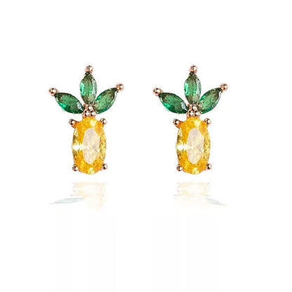 Minimalist Tropical Fruit Crystal Studs