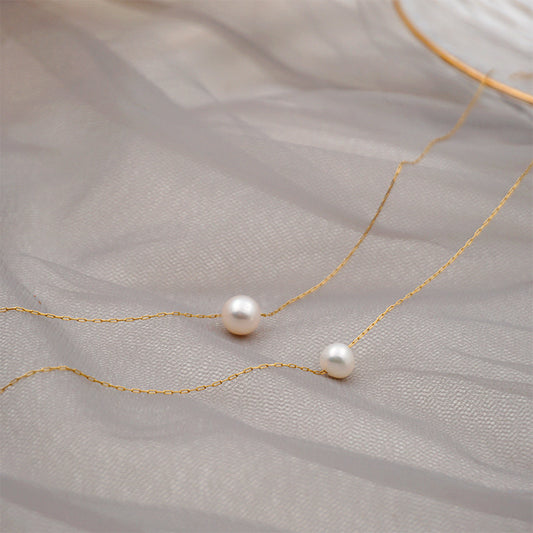 Minimalist Pearl Chain Necklace