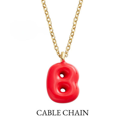 Personalized Colorful Bubble Letter Necklace