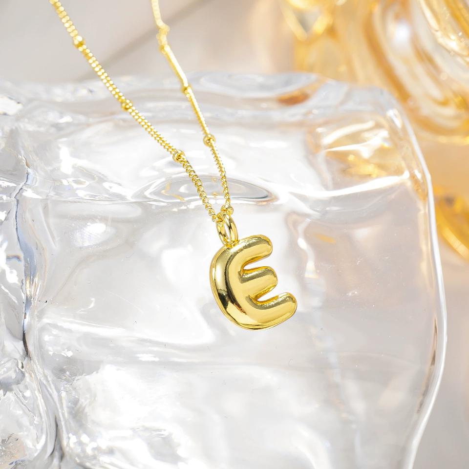 Custom Balloon Initial Pendant Necklace