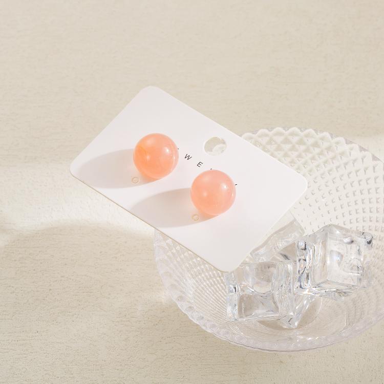 Simple Round Resin Stud Earrings