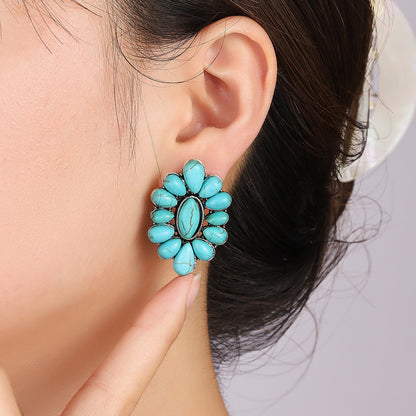 Bohemian Turquoise Ear Studs