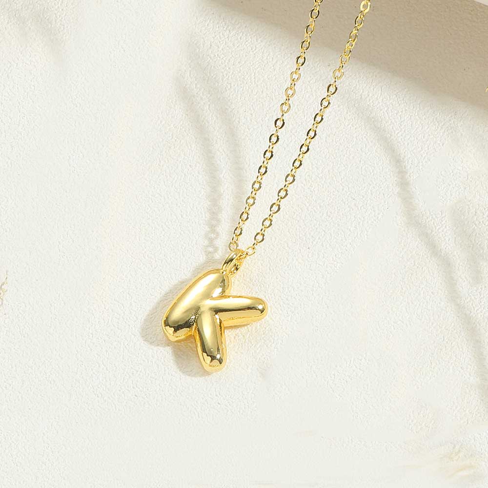 Dainty Balloon Initial Pendant Necklace