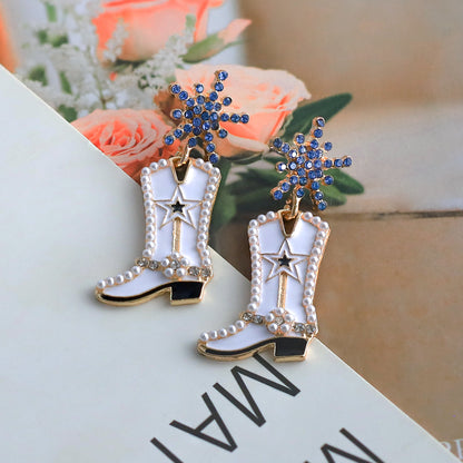 Coquette Cowgirl Boots Dangle Earrings