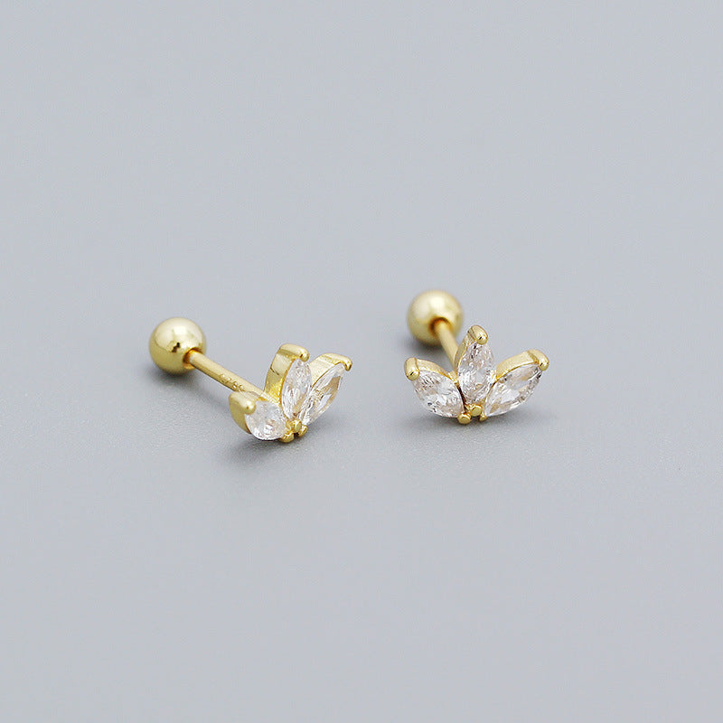 Minimalist 925 Silver Rhinestone Ear Studs