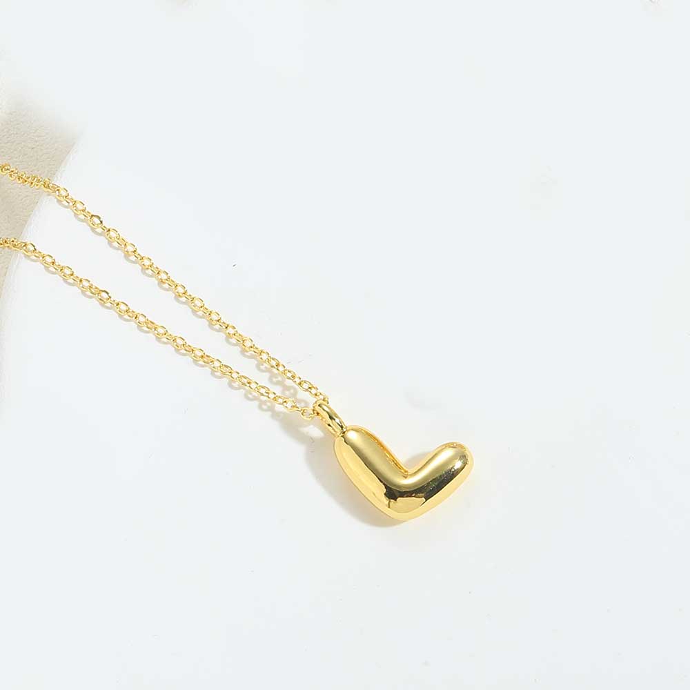 Dainty Balloon Initial Pendant Necklace