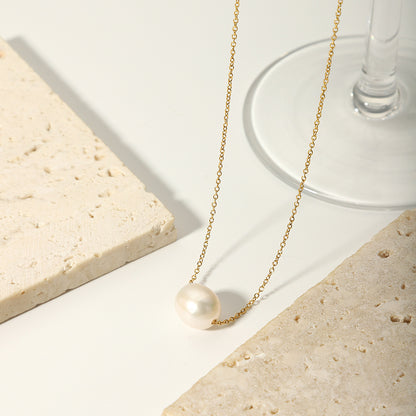 Minimalist Freshwater Pearl Chain Necklace