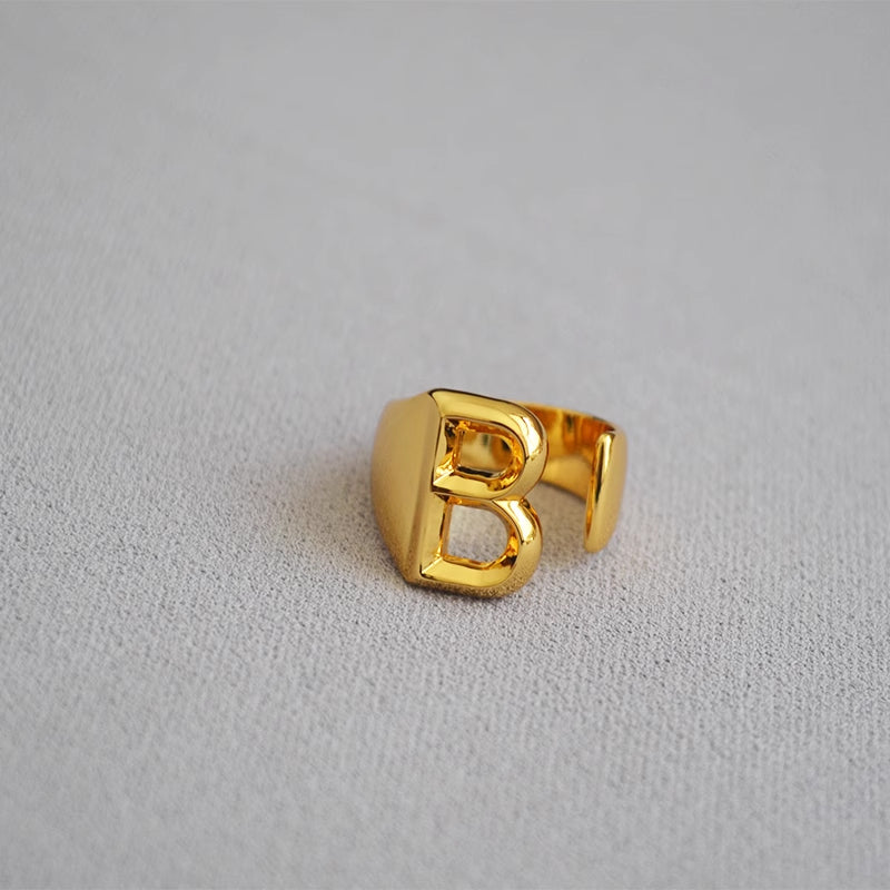 Bold Initial Statement Open Ring