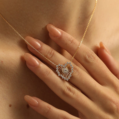 Dainty Crystal Heart Pendant Necklace