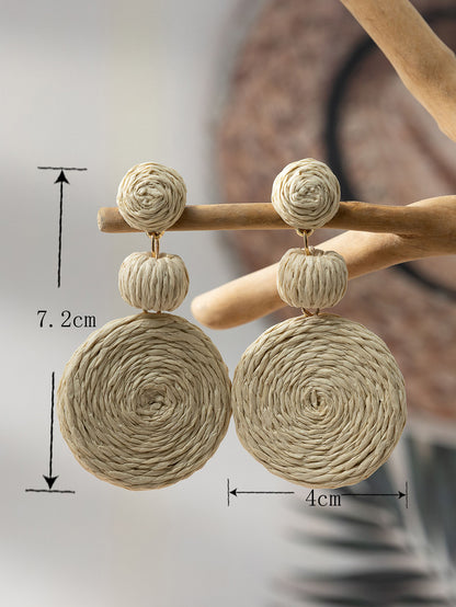 Round Wicker Dangle Earrings