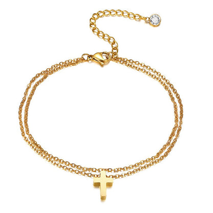 Golden Cross Chain Anklet