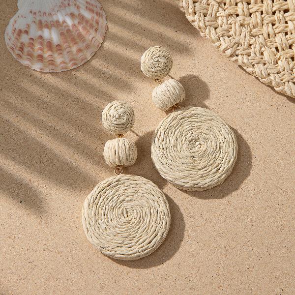 Round Wicker Dangle Earrings