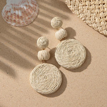 Round Wicker Dangle Earrings