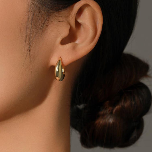 Elegant Droplet Hoop Earrings