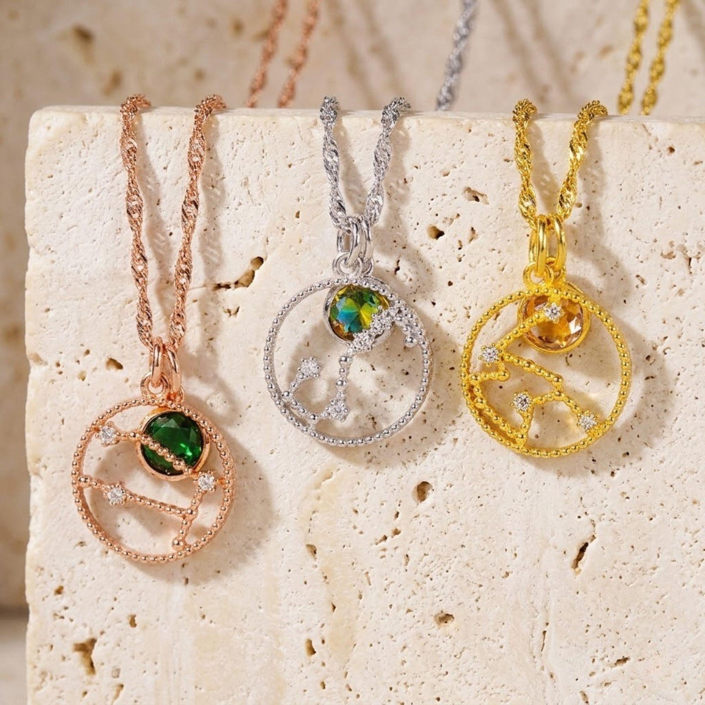 Personalized Birthstone Constellation Necklace