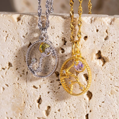 Personalized Birthstone Constellation Necklace
