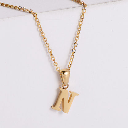 Custom Serif Letter Pendant Necklace