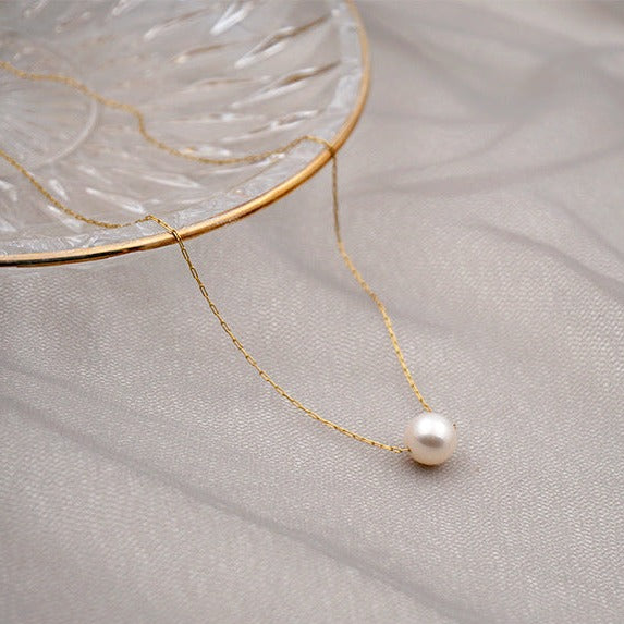 Minimalist Pearl Chain Necklace