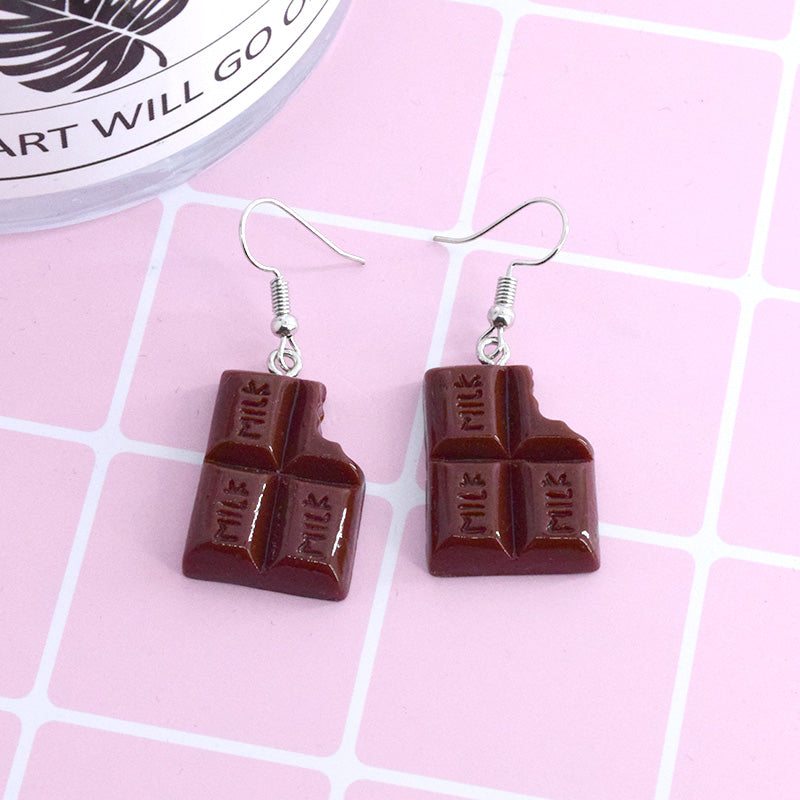 Chocolate Resin Drop Earrings