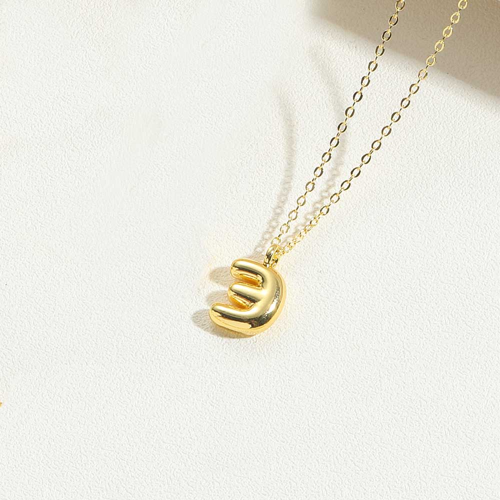 Dainty Balloon Initial Pendant Necklace