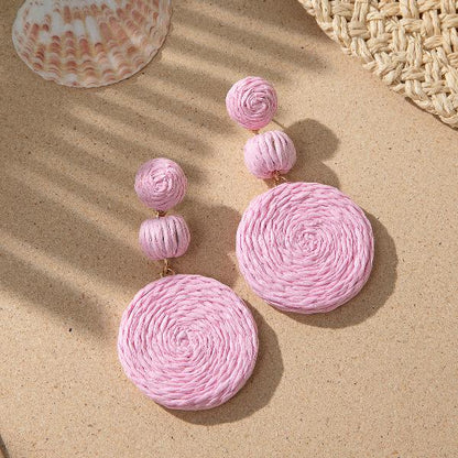 Round Wicker Dangle Earrings