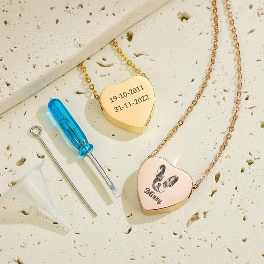 Heart Pet Portrait Urn Necklace