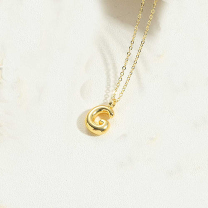 Dainty Balloon Initial Pendant Necklace