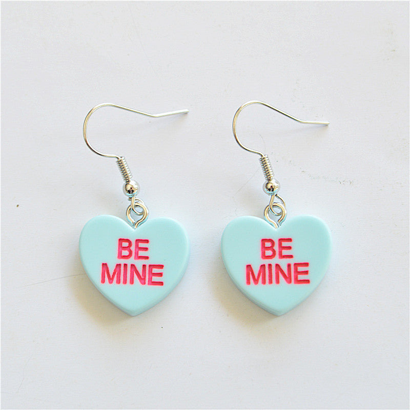 Cute Heart Resin Drop Earrings