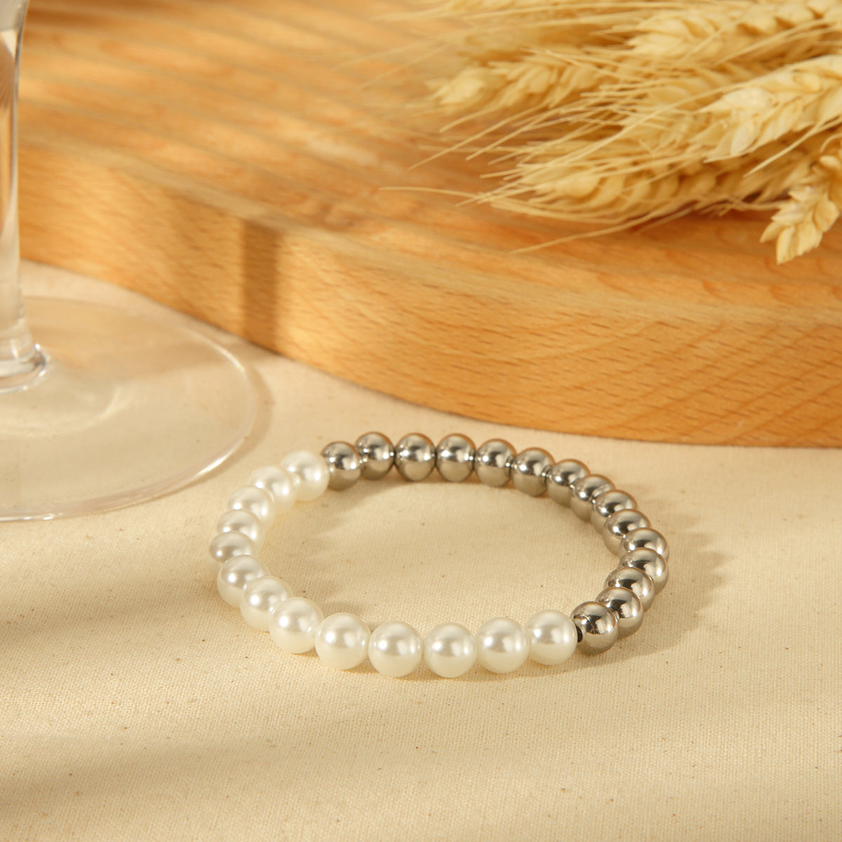 Dainty Pearl Beaded Bracelet