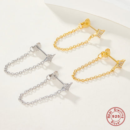 Dainty Star Chain Stud Earrings