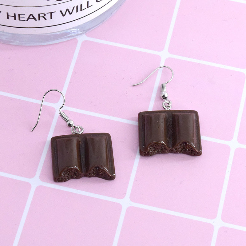 Chocolate Resin Drop Earrings