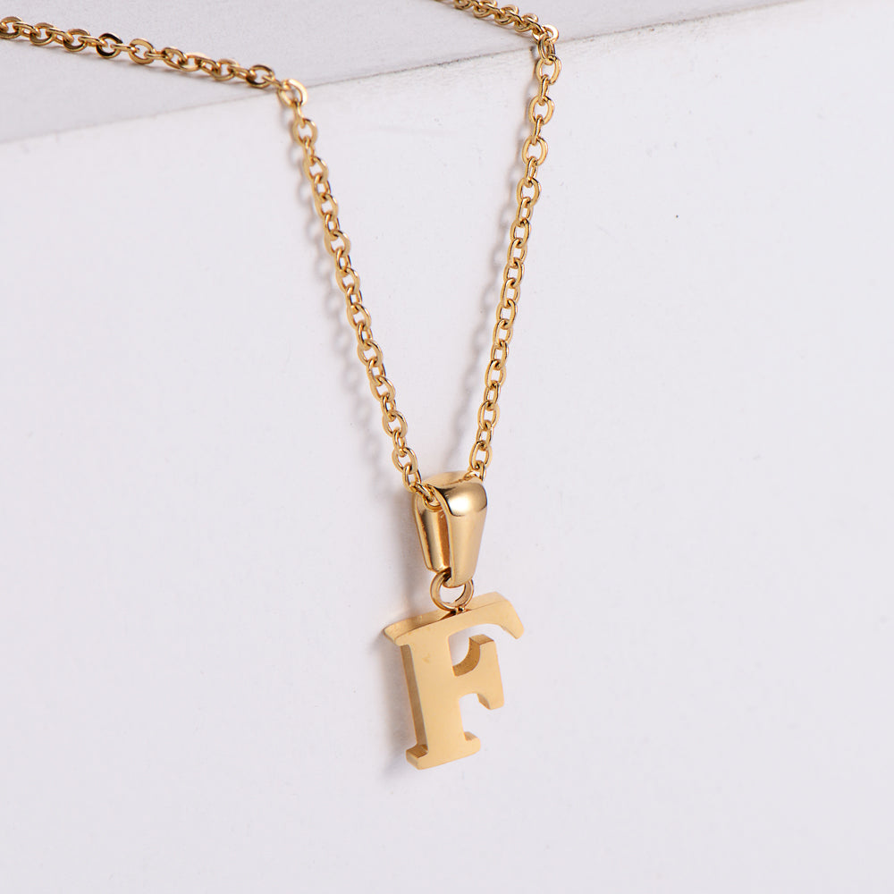 Custom Serif Letter Pendant Necklace