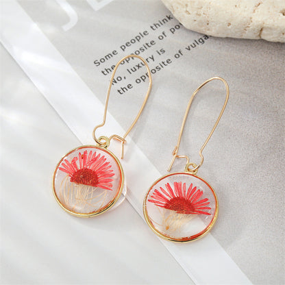 Pressed Flowers Resin Drop Earrings