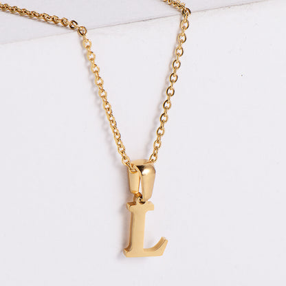 Custom Serif Letter Pendant Necklace