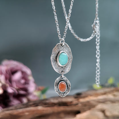 Handmade Boho Gemstone Pendant Necklace