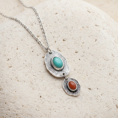 Handmade Boho Gemstone Pendant Necklace