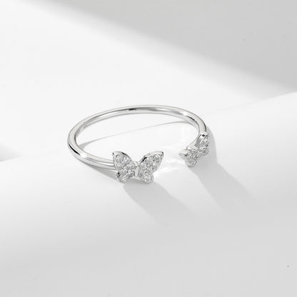 Zircon Butterfly Simple Open Ring