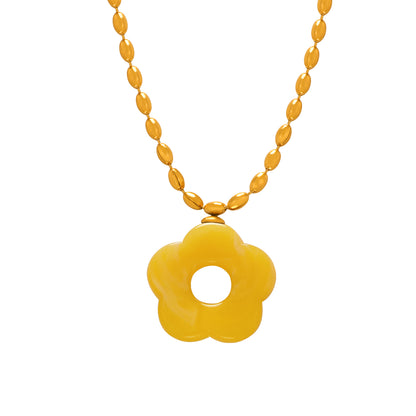 Resin Flower 18K Gold Earrings & Necklaces