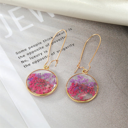 Pressed Flowers Resin Drop Earrings