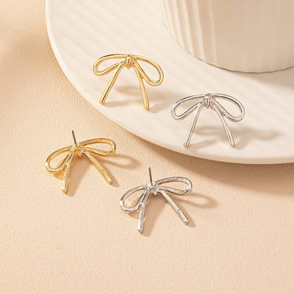 Simple Preppy Bow Ear Studs