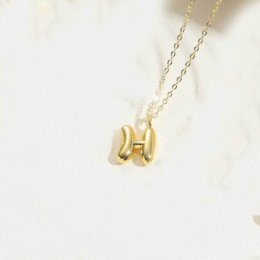 Dainty Balloon Initial Pendant Necklace