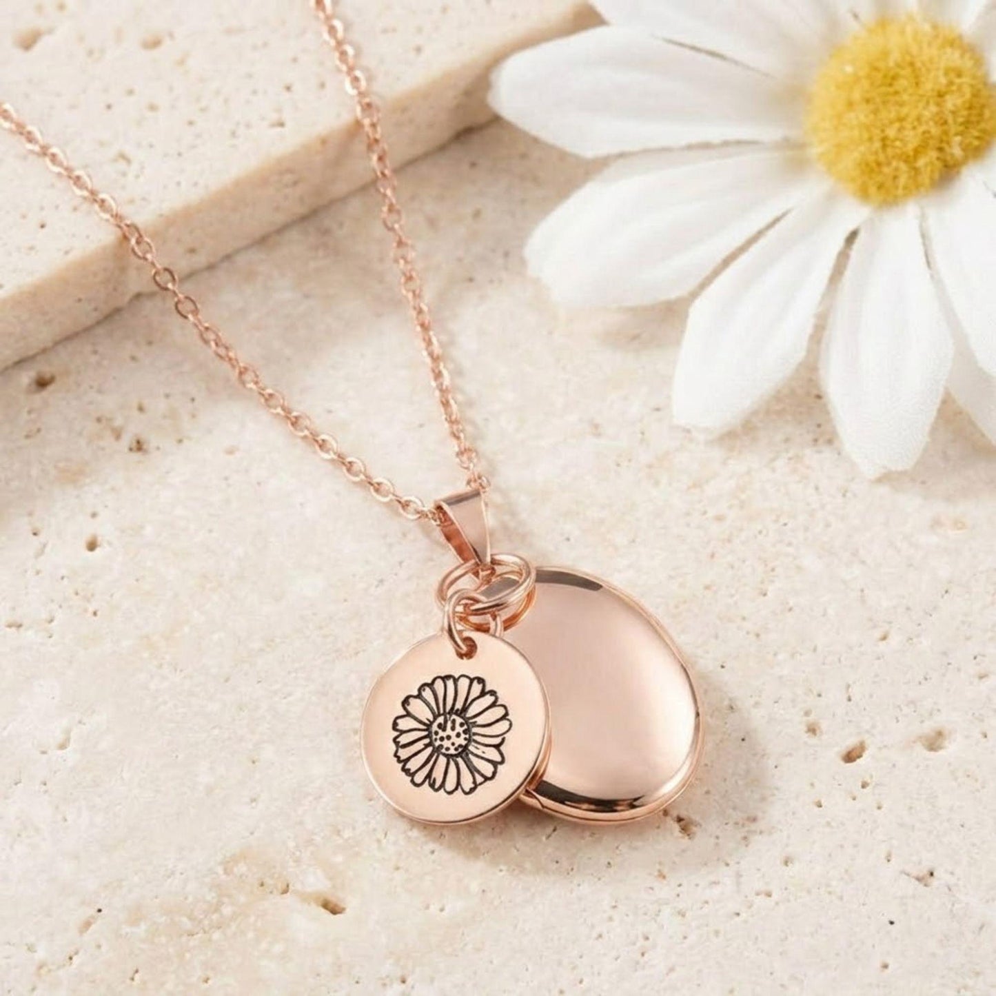 Custom Birth Flower & Photo Locket Necklace