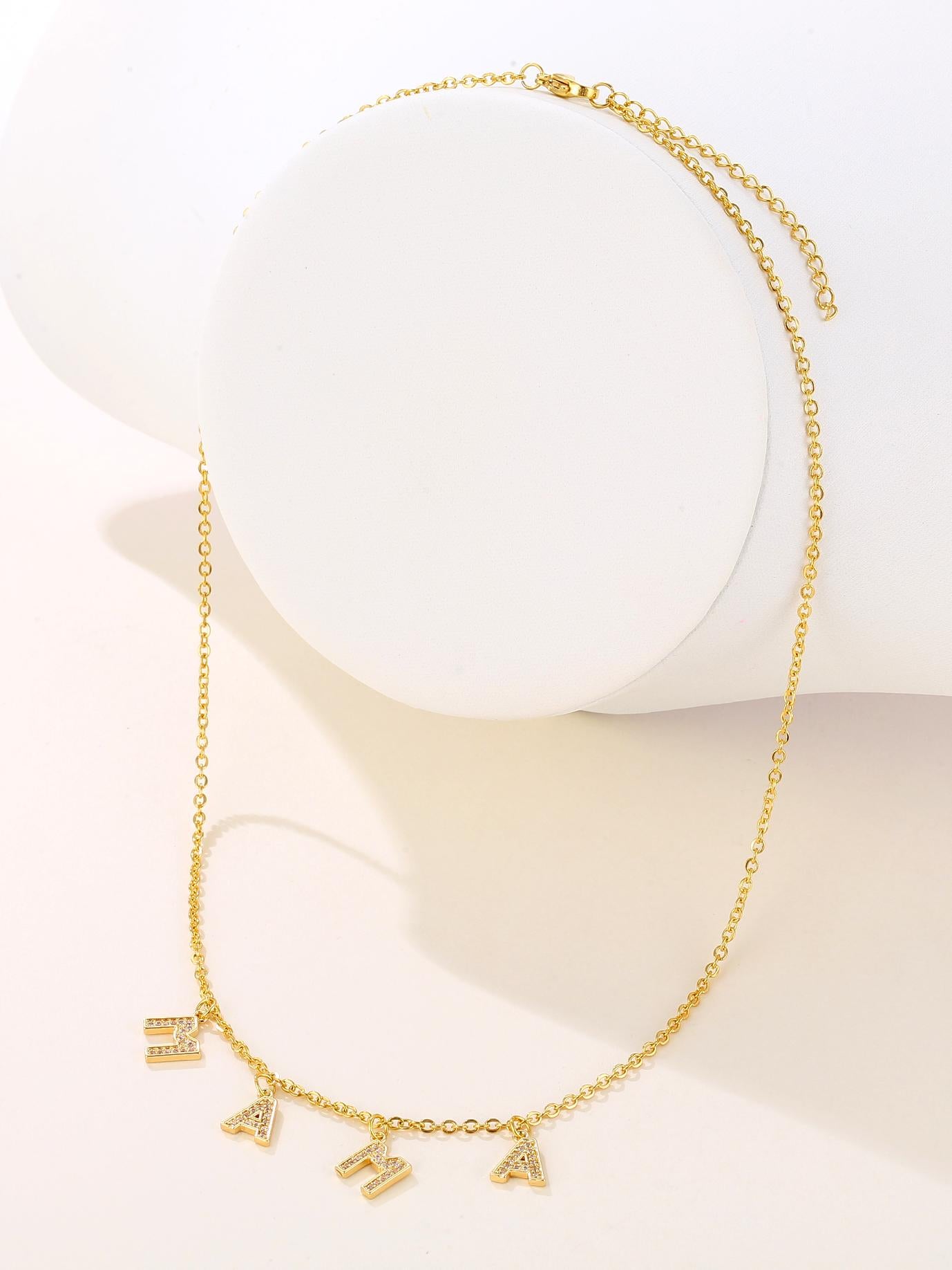 Custom MAMA Letter 18K Gold Chain Necklace