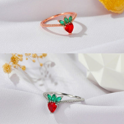 Minimalist Tropical Fruit Crystal Rings